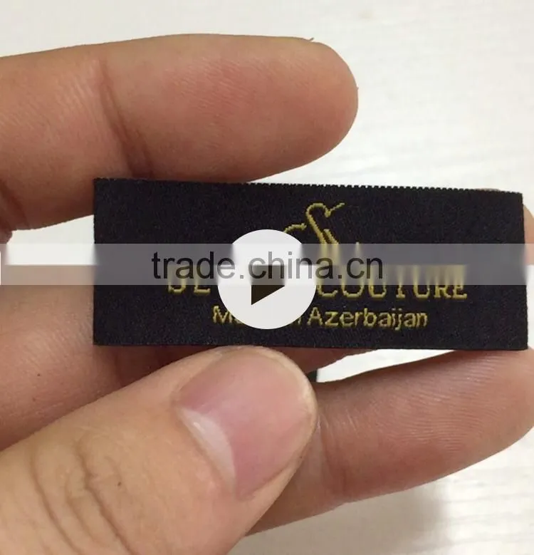 2017 high density damask clothing labels woven labels
