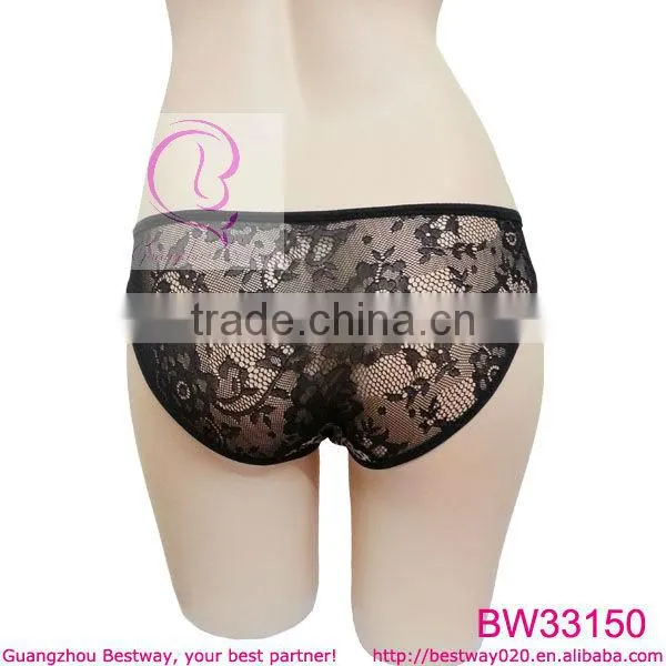 Back see through floral lace underwear for women