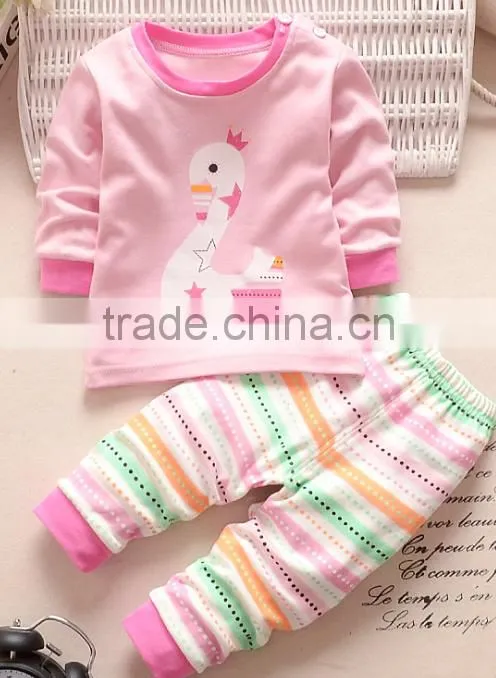 Latest Embroidery Designs Suits 100% Cotton Children Baby Christmas Striped Pajamas