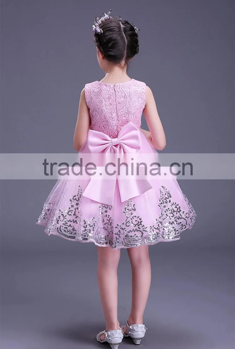 Cheap Vietnam Girls fancy dress pink princess party dresses flower shining Performance girls Fluffy dress