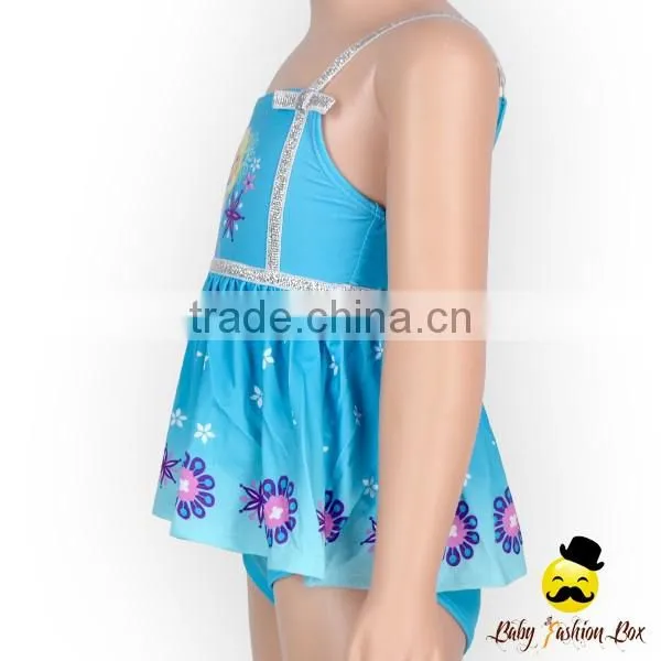 YZA-006 Yiwu Yihong 2017 New Baby Bikini Printed Cartoon Ruffle Dress Harness Kids Girls Swimwear Models