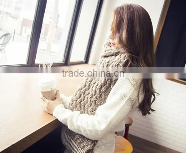 Latest design super long and super warm 3color choice men and women acrylic fashion neckwear muffler