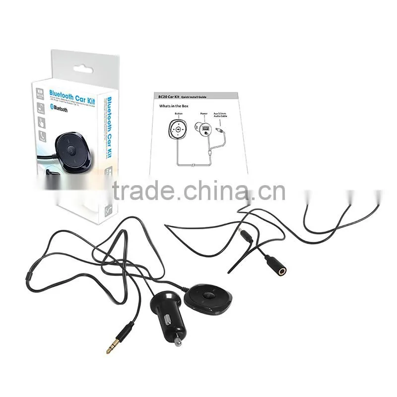 Factory Outlet New BC20 Car Bluetooth Handsfree Car Bluetooth Audio Receiver Car Bluetooth AUX