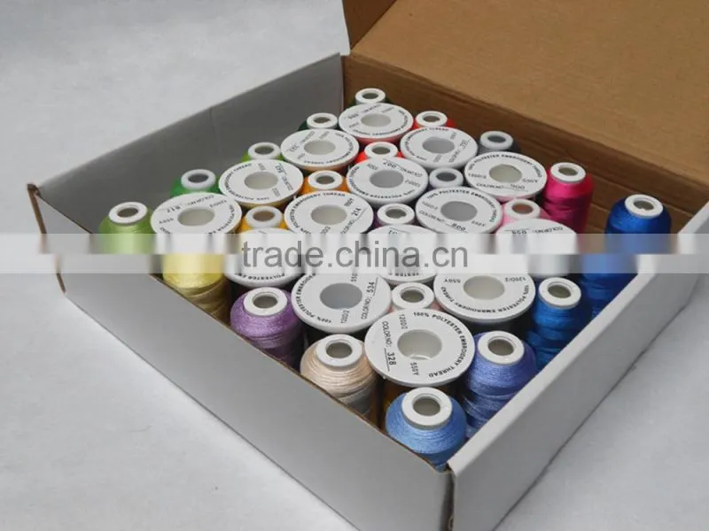 Brand New Brother Colors Machine Embroidery Thread Polyester Thread Set 1000m *40 , 120d/2(40wt), Free Shipping