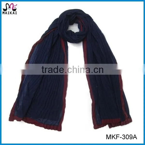 Elegant women's fashion two tone crinkled viscose scarf