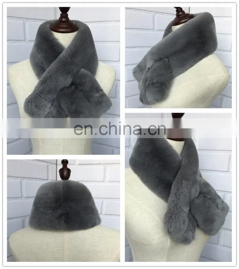 2016 Winter Women Real Rabbit Fur Scarf Wholesale / Scarf Factory China