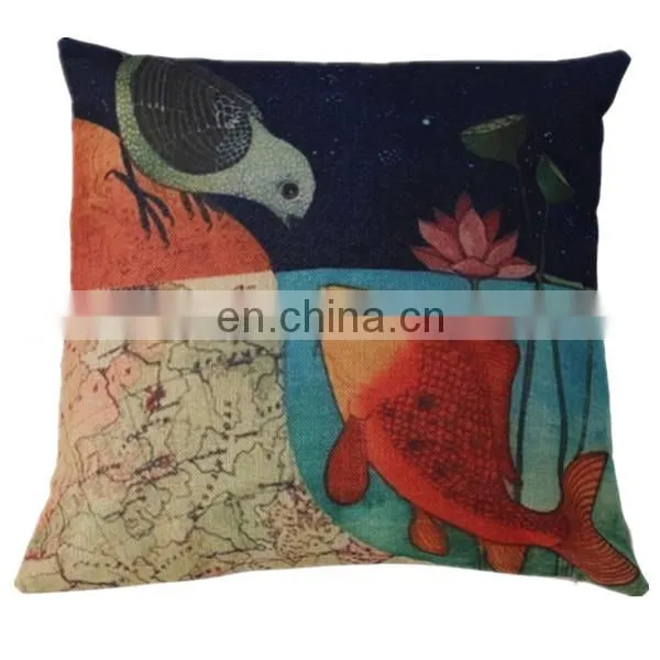 Top selling Low MOQ cheap decorative home throw pillow cover fashion linen sofa seat printed cushion cover