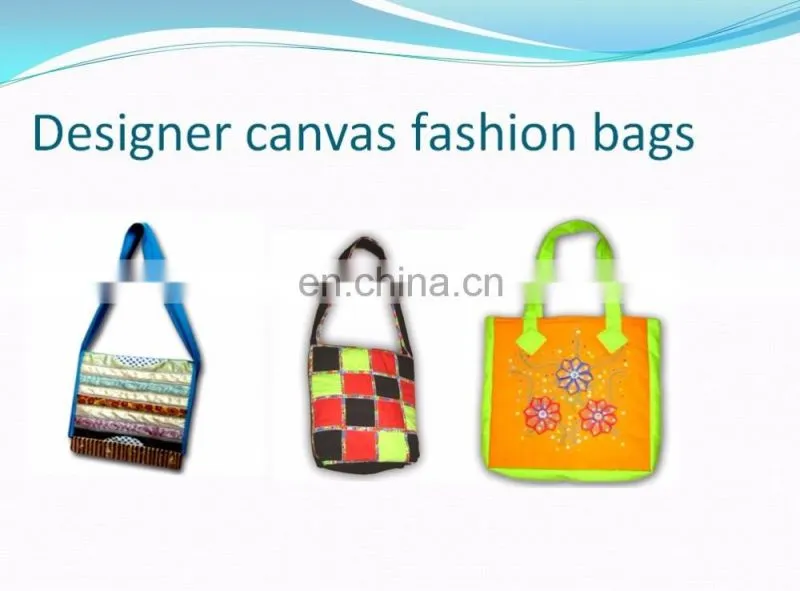 Cotton canvas handloom fabrics Tote Bags