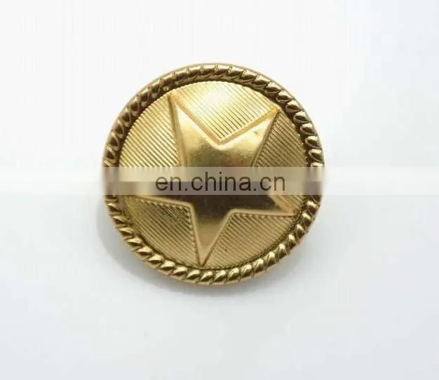 Wholesale brass uniform star buttons with screw