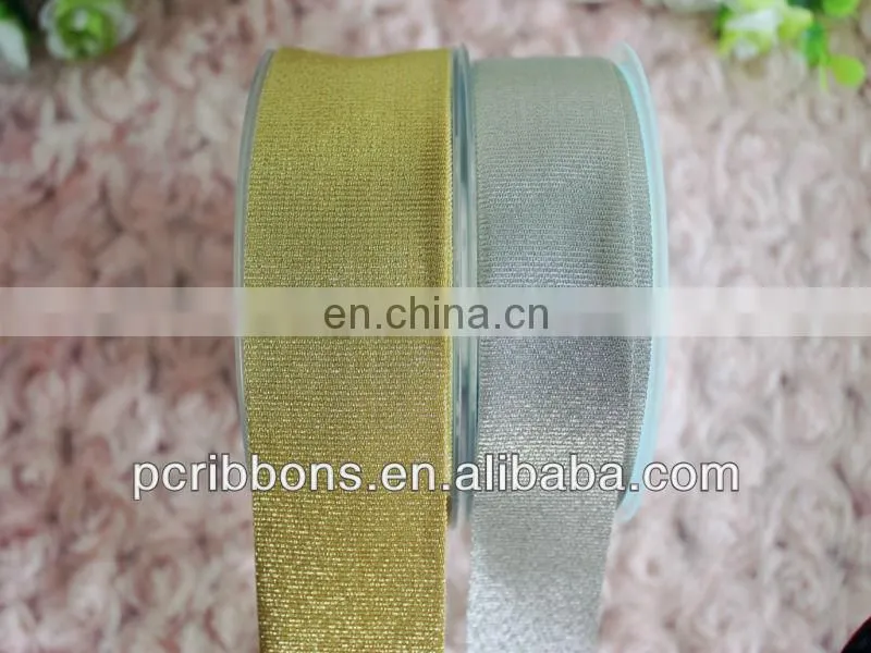 Gold glitter metallic ribbon