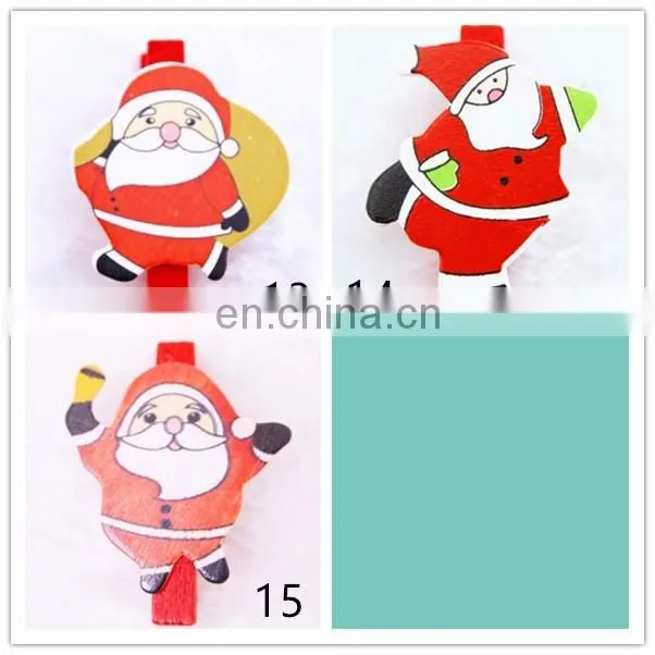 Card Photo Chrismas Clothespin Pegs Mini Wooden Clip