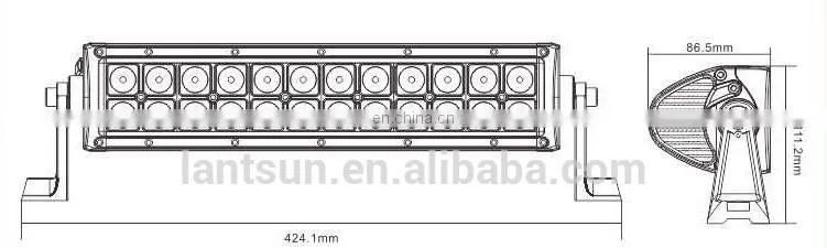 CE 72W Aluminum Alloy single row 24PC X 3W leds RoHS led lightbar
