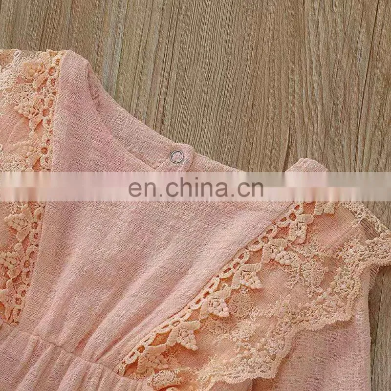 Solid Color Breathable Newborn Baby Romper Long Sleeve Baby Clothes Linen