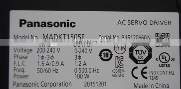 100W Panasonic ac servo motor driver MADHT1505 / MADHT1505CA1