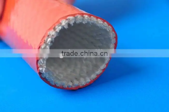 Fire resistant heavy wall fiberglass coated with silicone rubber tubing