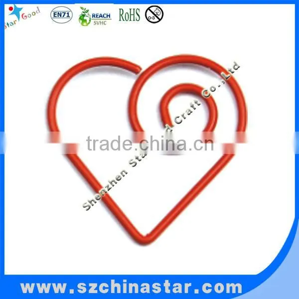 Wholesale love shaped paper clips with beautiful PP box packing