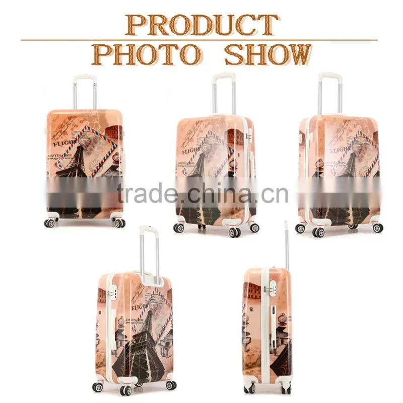 Printed Eiffel Tower pattern pc trolley luggage