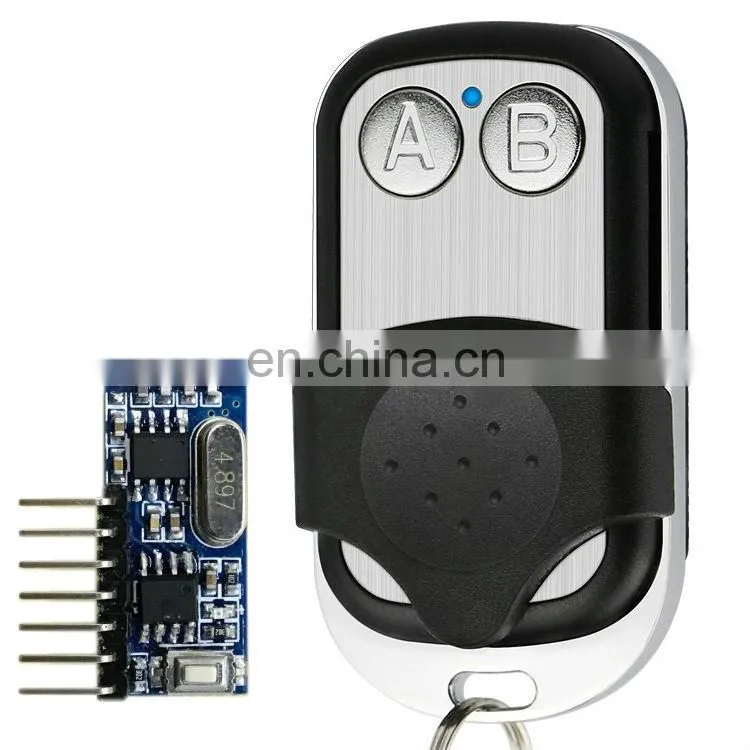 433 mhz metal 4 button wireless RF transceiver kit remote control with receiver