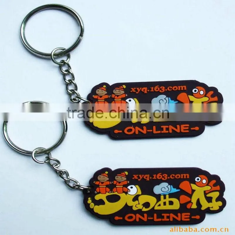3D cartoon soft PVC keychain for kid gifts, OEM PVC key rings