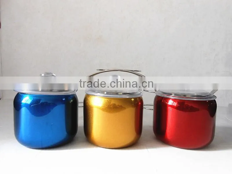 2014 Newest 3pcs stainless steel oil spice cruet with iron rack