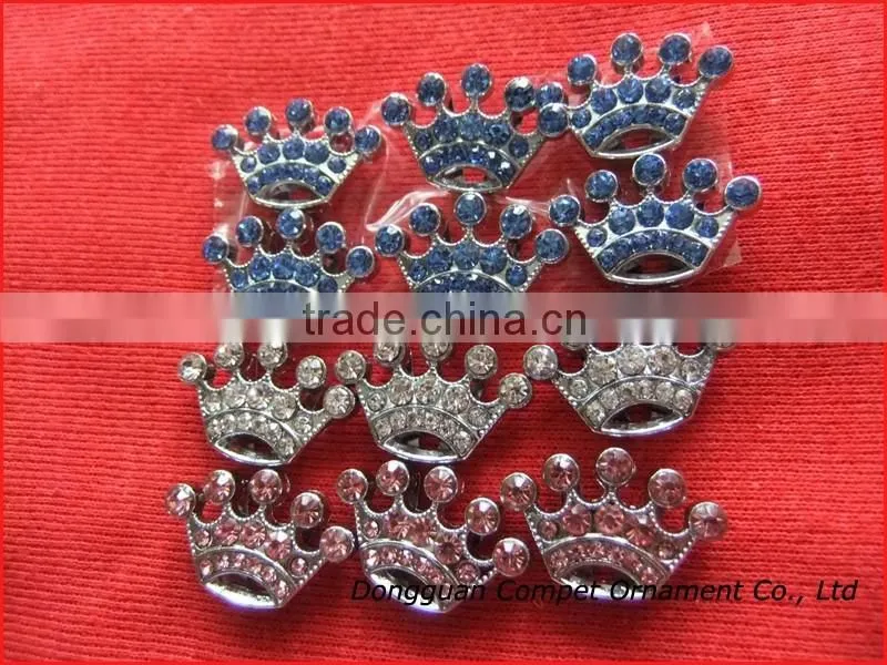 Compet produce 10mm slide charm crown, metal crown, fashion full rhinestone crown