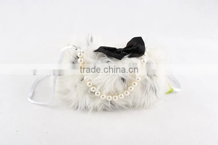 2015 hot selling kids coin bag baby girl plush bag with pearls