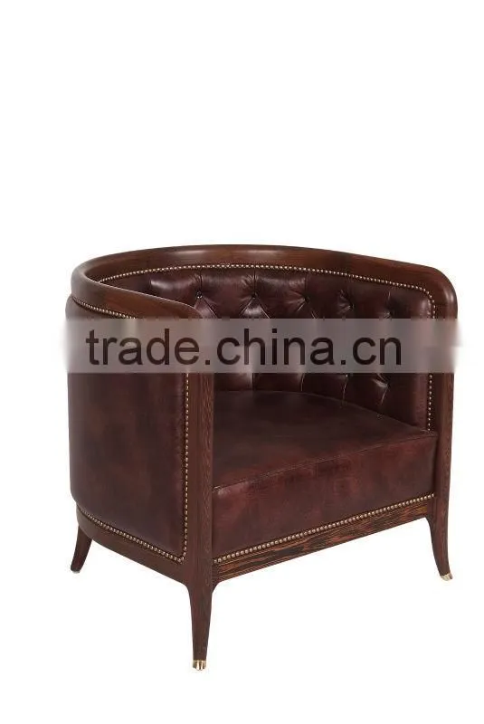 Modern Style teak solid wood sofa designs with leather set
