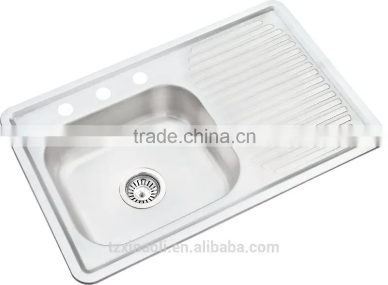 800x500mm satin treatment with 3 faucet hole stainless steel sink hot sale for south america