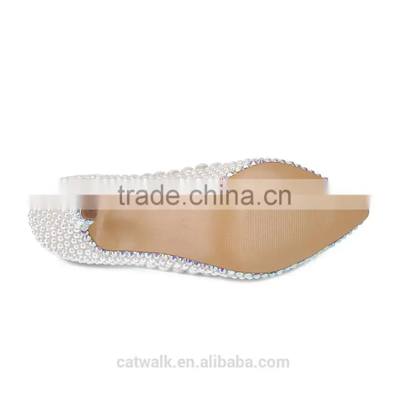 shoes manufactoring own label pearl upper women low heels alibaba wedding shoes