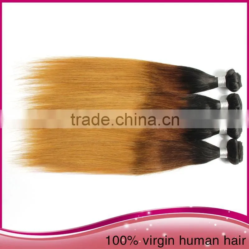 22"Ombre Straight Wave Human Hair Brazilian Italian Weave Human Hair Extension