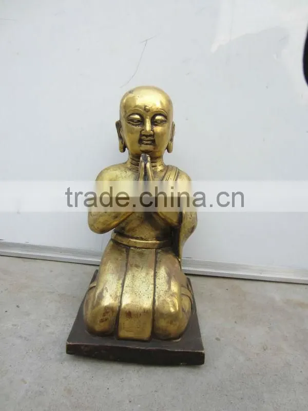 wood laughing buddha statu