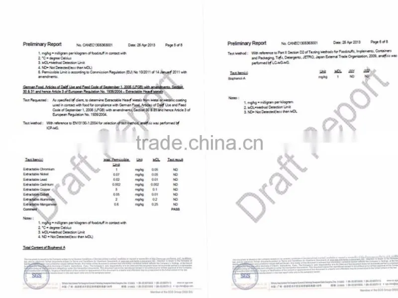 CE / EU,CIQ,EEC,FDA,LFGB,SGS Certification Stainless Steel Vacuum Flask& bottle thermo