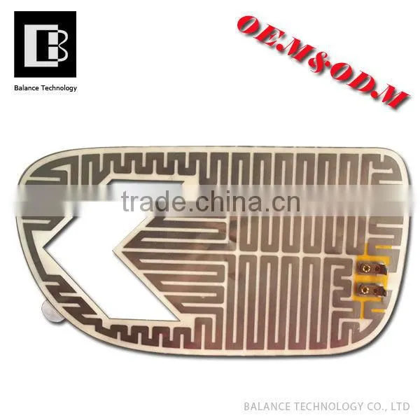 Customized heating element for rearview mirror