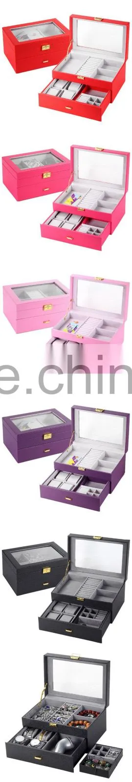 Custom cheap Black leather jewelry box