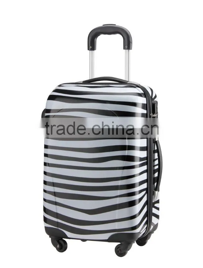 PC suitcase zebra printing film/Zip luggage/Frame Luggage/Kids luggage/Cabin size suitcase