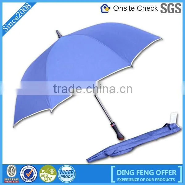 Purple single crook handle sun and rain umbrella