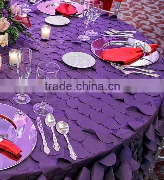 Wholesale petal taffeta chair cover and tablecloths