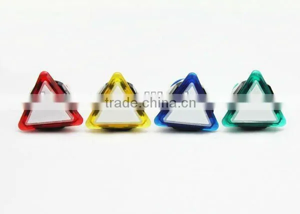 triangle blue plastic arcade game machine push button switch electric pushbutton switch with light Large game accessories