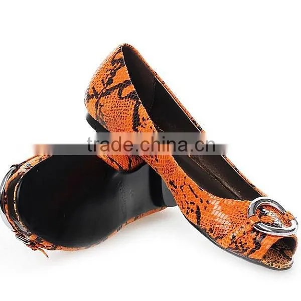 BUCKLED Classic Leather Wholesale woman peep-toe flat shoes 2015
