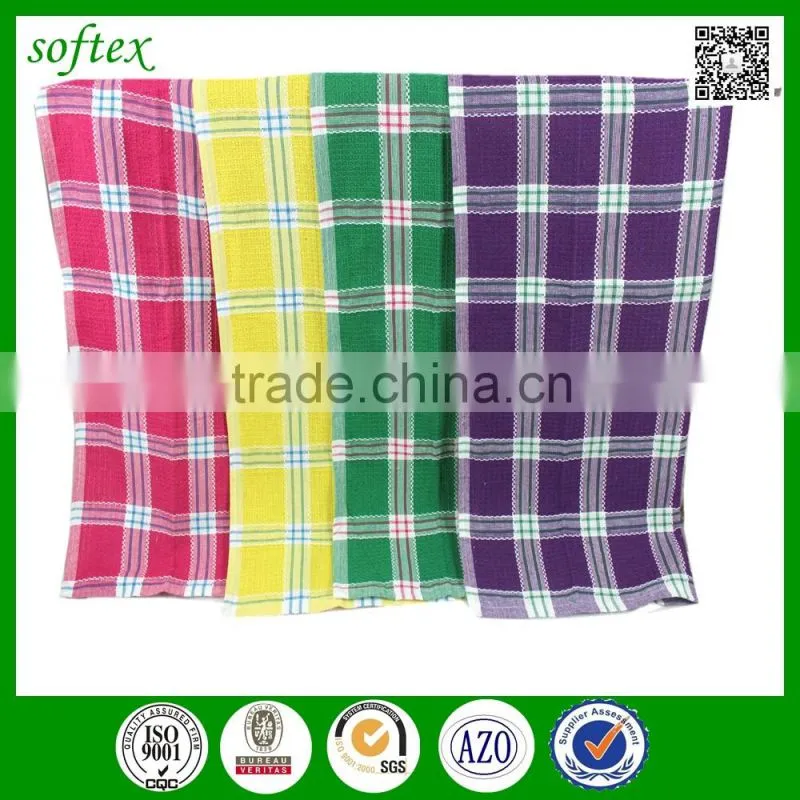 China supplier cheap jacquard kitchen towel cotton check waffle