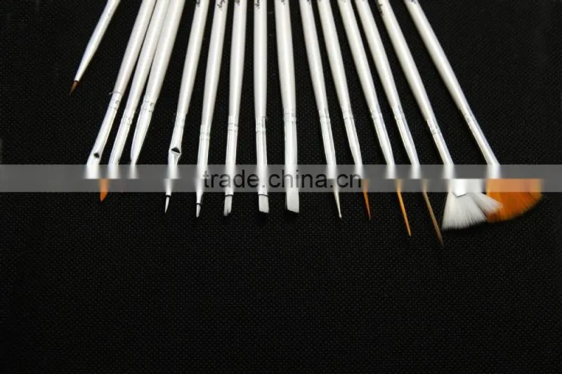 3 Colors Nail Art 15 Pcs Gel Design Pen Painting Brush Set Draw Flowers Dot Tips
