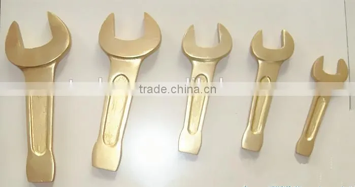 Non sparking aluminum bronze high quality gold CU alloyDIN133 Striking Open End Slogging Open Spanner