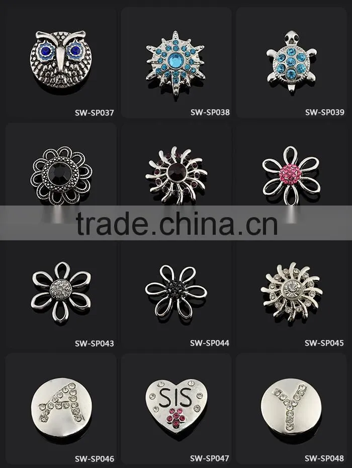 2015 Hot Snap Rings, Snap Buttons OWL Ring