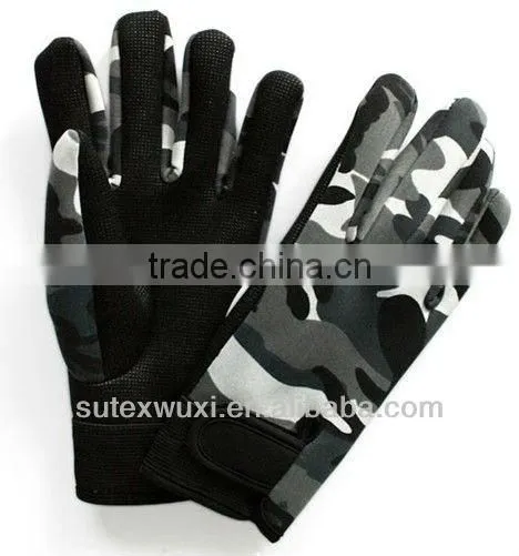 4mm 5-finger neoprene/fleece camouflage hunting gloves
