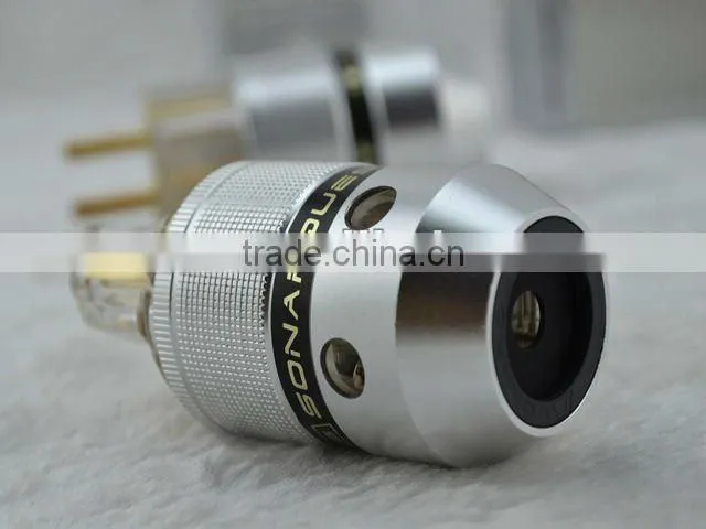 Sonar Quest Aluminum metal + 24K Gold Plated EUR Power Plug & IEC Connector