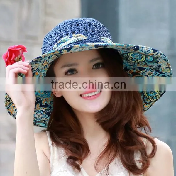 Beautiful design Women's paper peacock animal straw hats