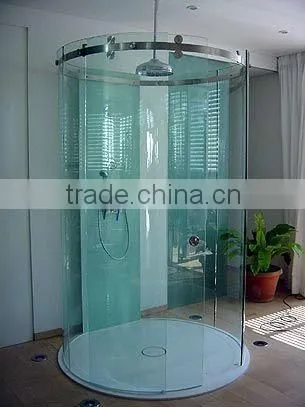 Round rail glass shower room
