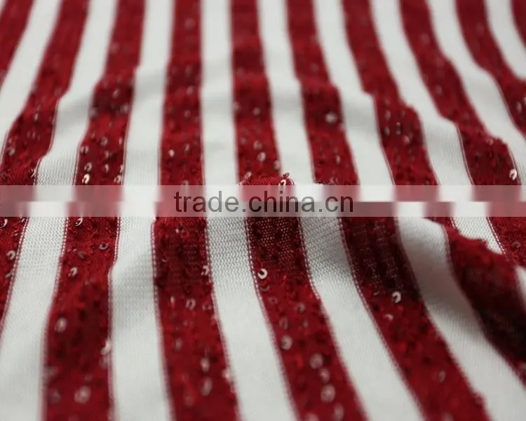 yarns stock rayon polyester stripe fabric wholesale sequin fabric