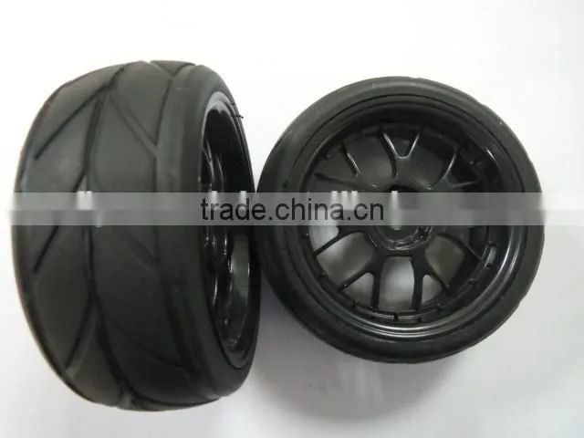 2pcs RC Racing Tires Tyre Wheel Rim Fit HSP HPI 1:10 On-Road Car pre-glued car tires
