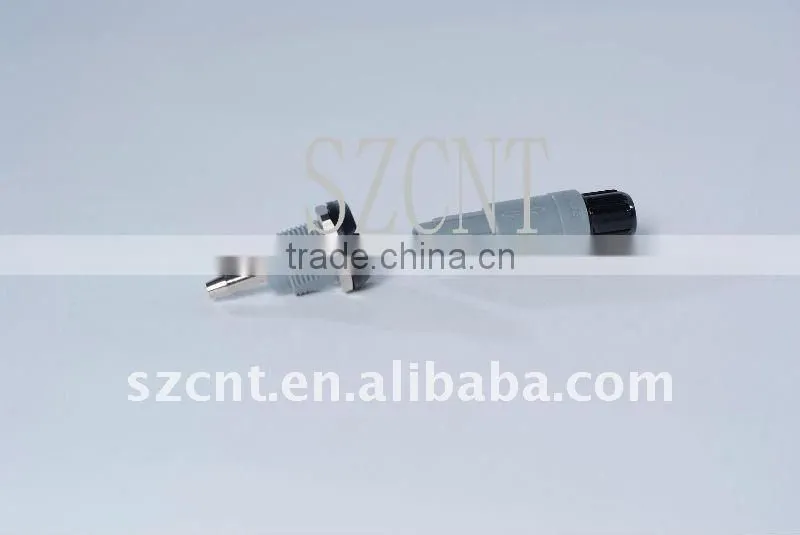 plastic fluidic quick connect electrical connector